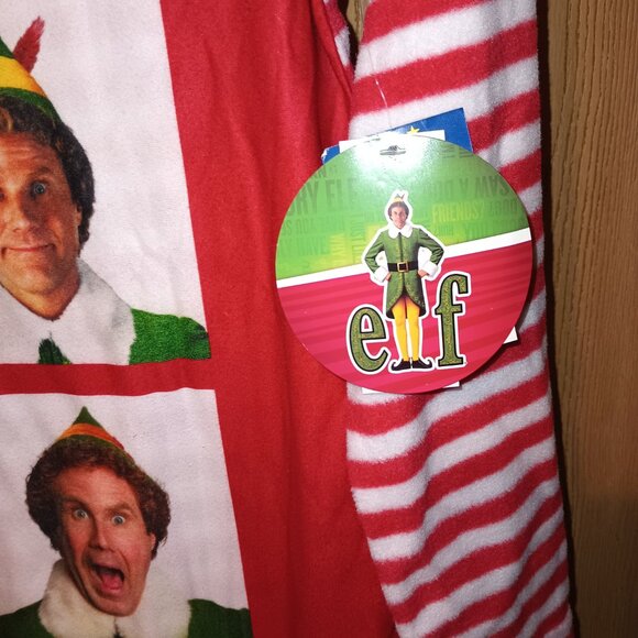 NEW Elf The Movie Will Farrell Santa Holiday Christmas Fleece Raglan Nightgown - Picture 3 of 9